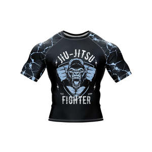 Vente en gros de rashguard de Jiu Jitsu Bjj personnalisé avec logo imprimé en 3D pour hommes, t-shirt de compression respirant Spiderman UPF50+ à manches courtes - Product Image 4