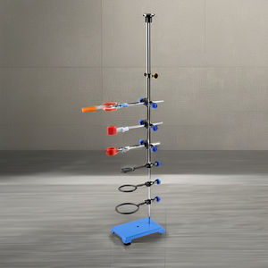 Support de laboratoire HAIJU LAB en métal argenté résistant à la chaleur avec pinces réglables et support annulaire pour utilisation en laboratoire de chimie - Product Image 1