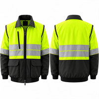 Veste de travail confortable à haute visibilité, réfléchissante, légère, certifiée CE, en polyester, personnalisable, pour hommes