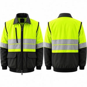 Comfortable High Visibility <b>Reflective</b> Lightweight CE Certified Polyester Safety Protective Customizable Working <b>Jacket</b> <b>Men</b> - Product Image 1