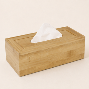 Boîte à mouchoirs rectangulaire en bambou écologique, support moderne et minimaliste en bois pour mouchoirs, pour la maison, le bureau et la décoration d'hôtel - Product Image 1
