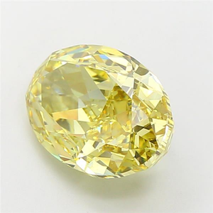 Diamant de laboratoire CVD certifié, jaune intense fantaisie, taille ovale radiante, pour la création de bijoux fins et luxueux - Product Image 2