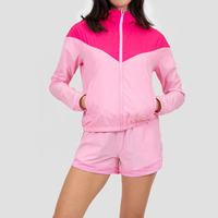 Survêtement coupe-vent ample personnalisé pour femme, veste courte légère à col montant et fermeture éclair intégrale