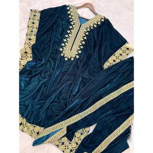 Hermoso Kaftan Negro JD para Fiesta y Dhoti, Talla XL, 850g, para Festivales y Ocasiones Especiales - Product Image 2