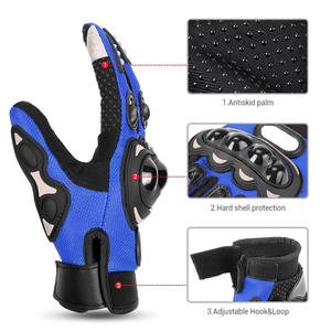 Gants de moto pour homme en cuir véritable, compatibles écran tactile, doigts entiers, sangle de poignet réglable, durables, coupe-vent, personnalisables, pour adulte - Product Image 4