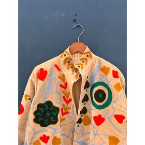 Chaquetas Casuales para Mujer, Chaqueta con Bordado Uzbeko, Chaqueta Estilo Boho Chic, Chaqueta Corta Unisex con Dos Bolsillos Laterales - Product Image 3