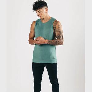 Camiseta Deportiva de Algodón con Logotipo Personalizado, Ligera, Suave, Blanca, Lisa, para Gimnasio, Camiseta sin Mangas para Correr para Hombre - Product Image 3