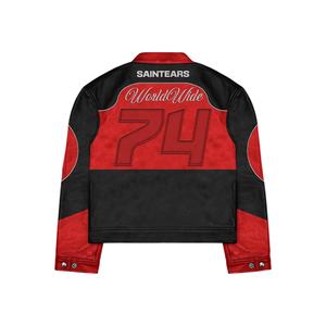 Veste en cuir unisexe de style nouveau, design de course premium, coupe-vent, respirante, écologique, streetwear, veste de moto pour adultes - Product Image 2
