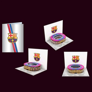 Tarjeta de Felicitación 3D Pop-Up del Estadio Camp Nou del FC Barcelona, Impresión Digital, Laminado Brillante, Regalo - Product Image 4