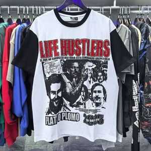 เสื้อยืดสตรีทแวร์สีขาวสำหรับผู้ชายแบบสั่งทำพิเศษ แขนสั้น พิมพ์ลาย คอกลม ทรงปกติ ผ้าเจอร์ซีย์คอตตอน 100% - Product Image 4