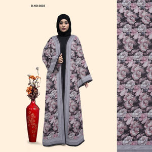 Abaya ouverte en tissu Nida respirant très demandée pour un usage quotidien et les sorties décontractées, disponible au meilleur prix - Product Image 2