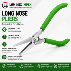 LUMINEX IMPEX LUB=113 <b>Long</b> <b>Nose</b> Stainless Steel Lightweight Smooth Work Jewelry Making Polishing Pliers - Product Image 1