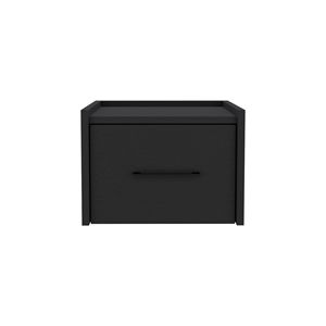 Black Boa Single Drawer Floating Nightstand with Handle <b>Wall</b> Mounted End <b>Table</b> & Side <b>Table</b> for Bedroom - Product Image 5
