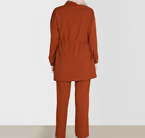 High Quality Ethnic Women <b>Islamic</b> Modest Tracksuits 2Pcs Set Breathable Full Zipper With Pockets Female Muslim Modest Track Suit - Product Image 3