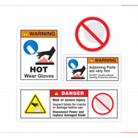 Autocollant adhésif d'avertissement de DANGER pour l'inspection des lames de machines, étiquette rectangulaire en PET, durable, usage industriel