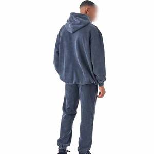 Conjunto de Sudadera con Capucha y Pantalones Deportivos de Algodón Lavado al Ácido, Personalizado, de 2 Piezas, Estilo Vintage para Hombre - Product Image 5
