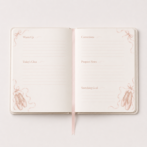 Set de Diario LABON Ballet Notes con Cinta de Encaje, Logotipo Personalizado, Cuaderno de Práctica para Bailarines con Lazo de Satén Rosa y Caja de Seguimiento de Progreso - Product Image 3