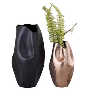 Vase à fleurs en métal large et audacieux, idéal pour la décoration de table de salon, la décoration intérieure et les cadeaux - Product Image 4