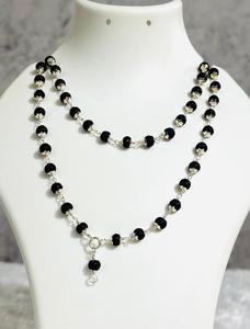 Collier Mala Karungali naturel, perles noires, méditation spirituelle, prière, bijoux religieux pour hommes et femmes, 53+1 - Product Image 1