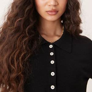 New Logo Appliques Casual Short Sleeve Turn Collar Summer T Shirt Quick Dry Solid Color Regular Fit Women's 100% Cotton <b>Canvas</b> - Product Image 6