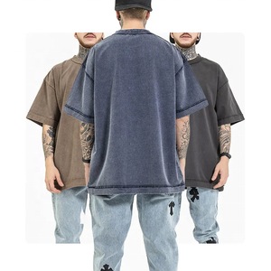 Camiseta de Algodón con Lavado Ácido, Estilo Urbano Hip Hop para Hombre, Vintage, con Logotipo Personalizado Impreso, Camisetas de Moda Lavadas al por Mayor - Product Image 5
