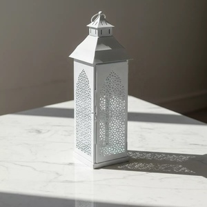 Wholesale <b>Gold</b> Metal Moroccan Style Candle Holder <b>Lantern</b> for Ramadan Home Tabletop Decorations - Product Image 2