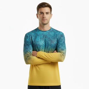 เสื้อตกปลาสำหรับผู้ชาย แขนยาว ป้องกันรังสียูวี แห้งเร็ว ลายกราฟิกมหาสมุทร เสื้อผ้าสั่งทำพิเศษ ขายส่ง - Product Image 5