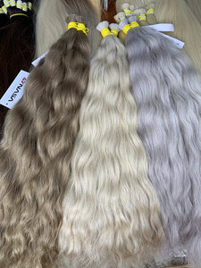 Extensions de cheveux vietnamiens vierges bruts, double épaisseur, 100g, 20 pouces, ondulés naturels, décolorés, couleur blond-brun, vente chaude - Product Image 1