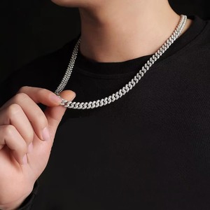 Chaîne cubaine en argent 925 avec diamants Moissanite VVS très demandée, bijoux Hip Hop Streetwear, disponible en gros - Product Image 5