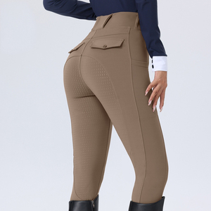 Pantalones de Montar a Caballo para Mujer, Estilo Deportivo, Elásticos y Ajustados, con Bloques de Color, Leggings de Montar de Longitud Completa, OEM/ODM - Product Image 6