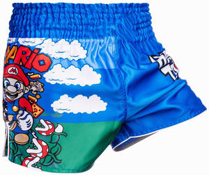 Pantalones cortos de Muay Thai de alta calidad, tela satinada, logotipo personalizado, transpirables, ligeros, para entrenamiento en el gimnasio, cintura elástica, para hombres y mujeres. - Product Image 1