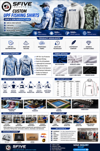 Camiseta de Pesca de Manga Larga con Estampado de Pez Marlín Azul SFIVE OEM ODM para Hombre, Protección UPF 50 Anti UV, Poliéster, Estilo Pullover Deportivo - Product Image 6