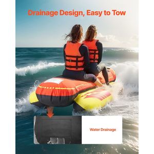 Tubi gonfiabili per barche in Nylon per 1-3 piloti con capacità di 510 libbre per Hot Dog Sport acquatici con tubo imbottito per valvola di sicurezza a velocità - Product Image 6