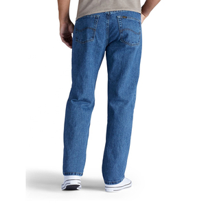 Jeans droits pour hommes 100% coton, personnalisés OEM, délavés à l'acide, taille mi-haute, respirants, longueur genou, en denim décontracté avec élasthanne, pour motifs à carreaux - Product Image 4