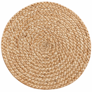 Salvamanteles Redondo Trenzado de Fibra Natural Hecho a Mano con Patrón Sólido Estilo Simple para Uso Doméstico Lavable Grosor Medio - Product Image 3
