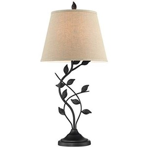 Lampe de table en fer à motif feuille avec abat-jour en tissu, éclairage chaleureux, lampe de chevet sans fil pour la décoration de la chambre et du salon - Product Image 4
