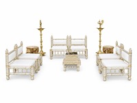Ensemble de chaises de mandap pour mariage indien Gujarati, modernes, simples, élégantes, détachables, chaises en bois Sankheda royales pour événements aux États-Unis