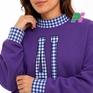 เสื้อสเวตเชิ้ตคอเต่า Alabama ลายตารางพร้อมตัวอักษรและลายริบบิ้น ปักลาย AL แบบกำหนดเอง เสื้อสเวตเชิ้ตคอเต่าสำหรับฤดูหนาว - Product Image 6
