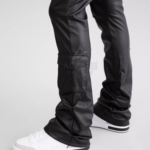Approvisionnement direct d'usine, nouvelle arrivée, pantalon cargo en cuir sur mesure, pantalon cargo en cuir de haute qualité - Product Image 5