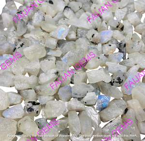 พลอยดิบสีฟ้าธรรมชาติ FAIJAN GEMS มูนสโตนแบบชิป คุณภาพสูง ขายส่ง รับประกันโดยผู้เชี่ยวชาญ สำหรับทำเครื่องประดับ - Product Image 2