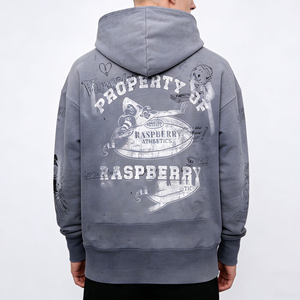 Vintage Washed Graphic Hoodie Oversized Streetwear Pullover <b>Sweatshirt</b> for Men & Women Casual Hip Hop Hoodie - Product Image 6