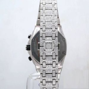 Splendide montre de luxe pour homme avec diamants, boîtier octogonal de 28 mm, mouvement à quartz ETA analogique, bracelet en argent/moissanite, saphir - Product Image 4