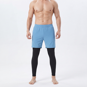 <b>Men's</b> Sportswear <b>Compression</b> Leggings Elastic Waist Yoga <b>Shorts</b> Quick Dry Gym Fitness Double Layer Legging <b>Shorts</b> <b>Men</b> - Product Image 1