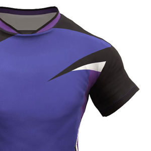 Camiseta de Rugby para Hombre, Negra, Sublimada, 100% Algodón, Manga Corta, Ajustada, Cintura Elástica, Verano, Adulto - Product Image 6