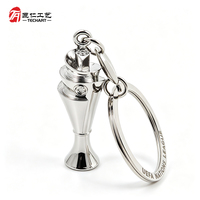 Porte-clés de trophée de football 3D personnalisé, porte-clés de coupe de football en métal 3D complet, cadeau promotionnel, porte-clés de ballon de football en alliage de zinc pour les fans