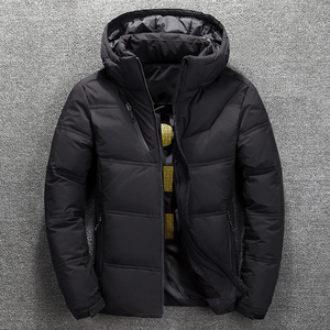 Unisex <b>Red</b> <b>Hooded</b> Puffer <b>Jacket</b> Solid Color Windproof Zipper Closure Casual Winter Outerwear Standard Polyester Coated Stand - Product Image 5