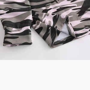 Nueva Llegada Conjunto Deportivo para Mujer con Sudadera con Cremallera y Pantalones de Chándal con Estampado de Camuflaje, Estilo Casual con Franjas Laterales, Corte Ajustado - Product Image 3