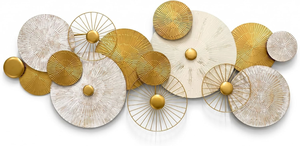 <b>Large</b> 3D Disc Metal <b>Wall</b> Art Modern Geometric Sculpture for Living Room Bedroom Dining Area Entryway Contemporary Home <b>Decor</b> - Product Image 2
