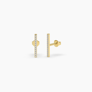 ต่างหูเพชรแล็บโกรว์ดีไซน์เนอร์ 14KT ทองคำชุบวินเทจ รับรองโดย IGI เครื่องประดับชั้นดีสำหรับผู้หญิง เหมาะสำหรับงานแต่งงานและงานปาร์ตี้ - Product Image 1