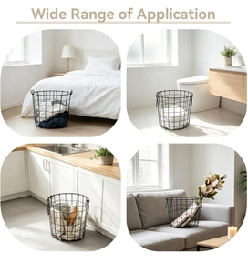 Fabricant de paniers à linge en fil de fer pour le rangement domestique et l'organisation des vêtements, fournisseur en gros de paniers métalliques pour les acheteurs en gros - Product Image 4
